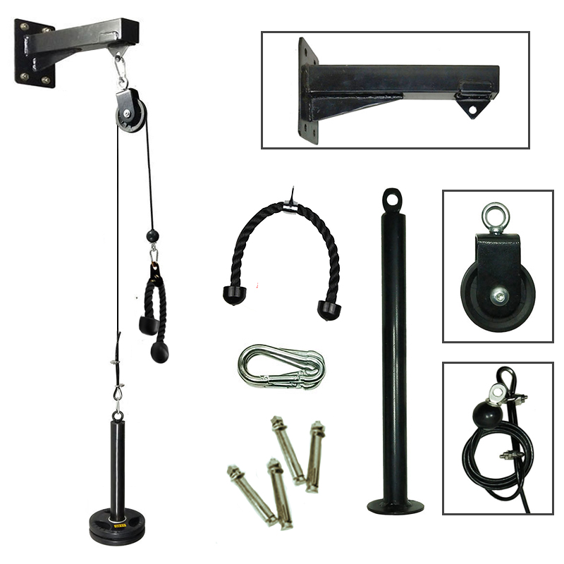 Cable Pulley System - Gym Wall Mounted Fitness DIY Pulley