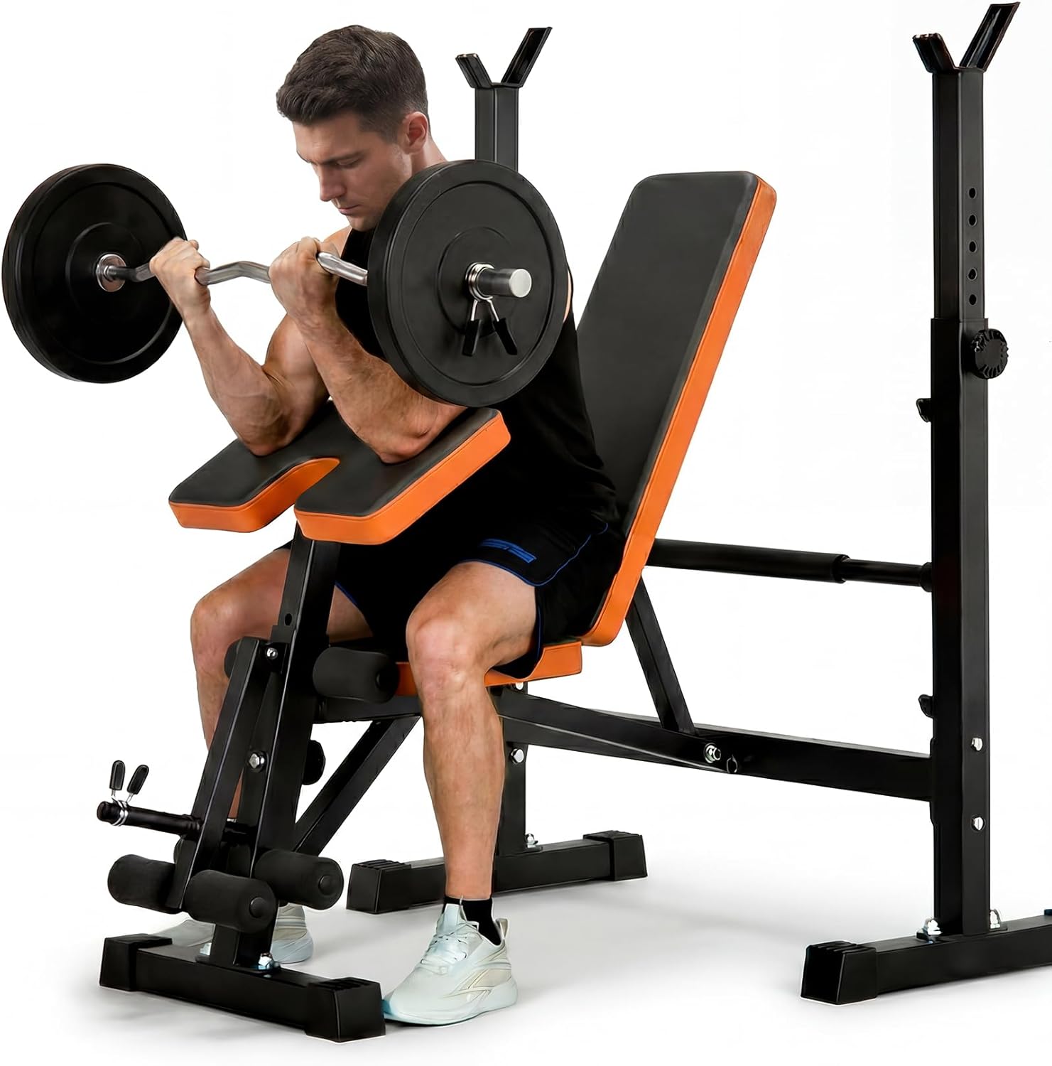 Home Gym Full Setup - 6-in-1 Adjustable Weight Bench Set for