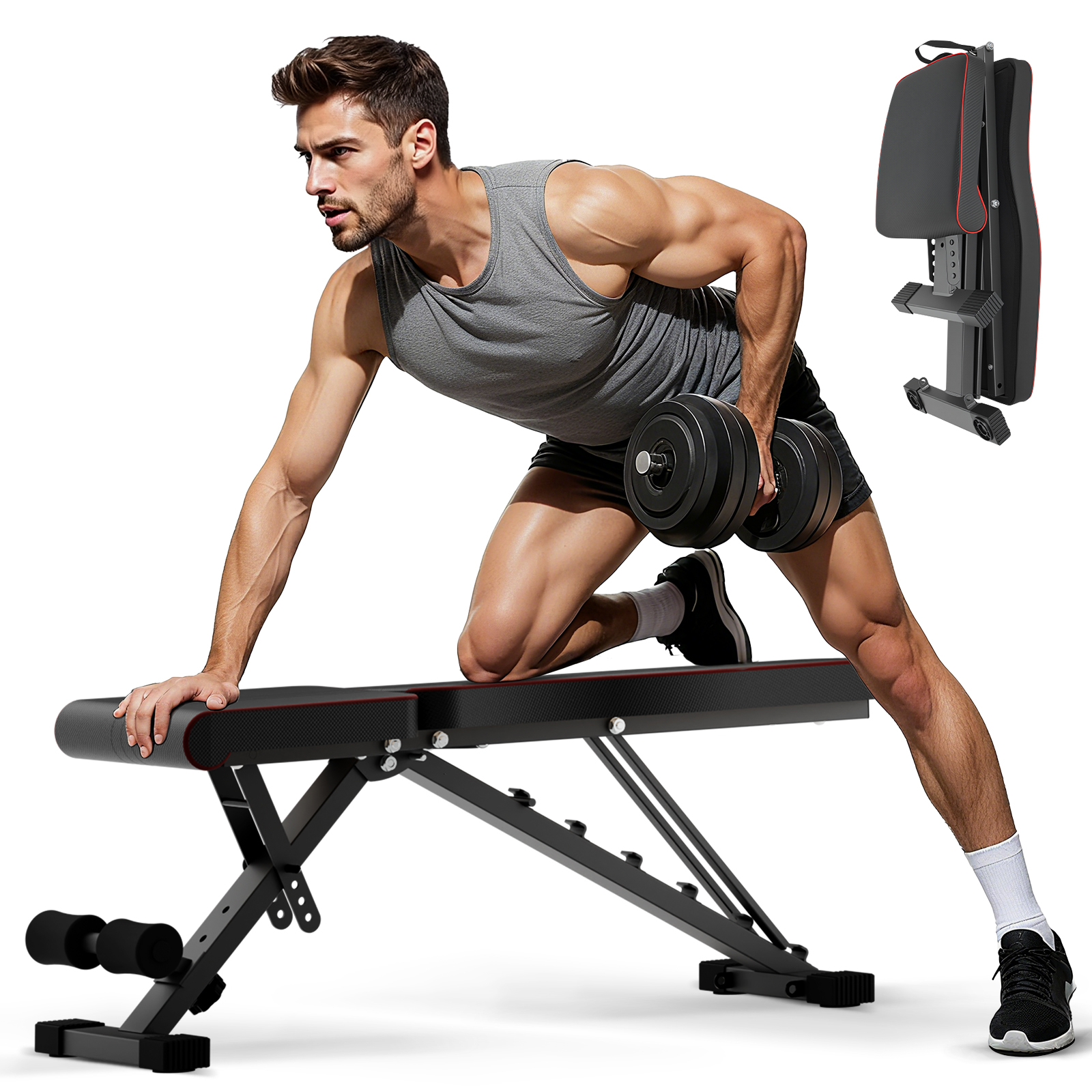 Home Gym Full Setup - Multifunctional Dumbbell Bench Adjustable Foldable Weight