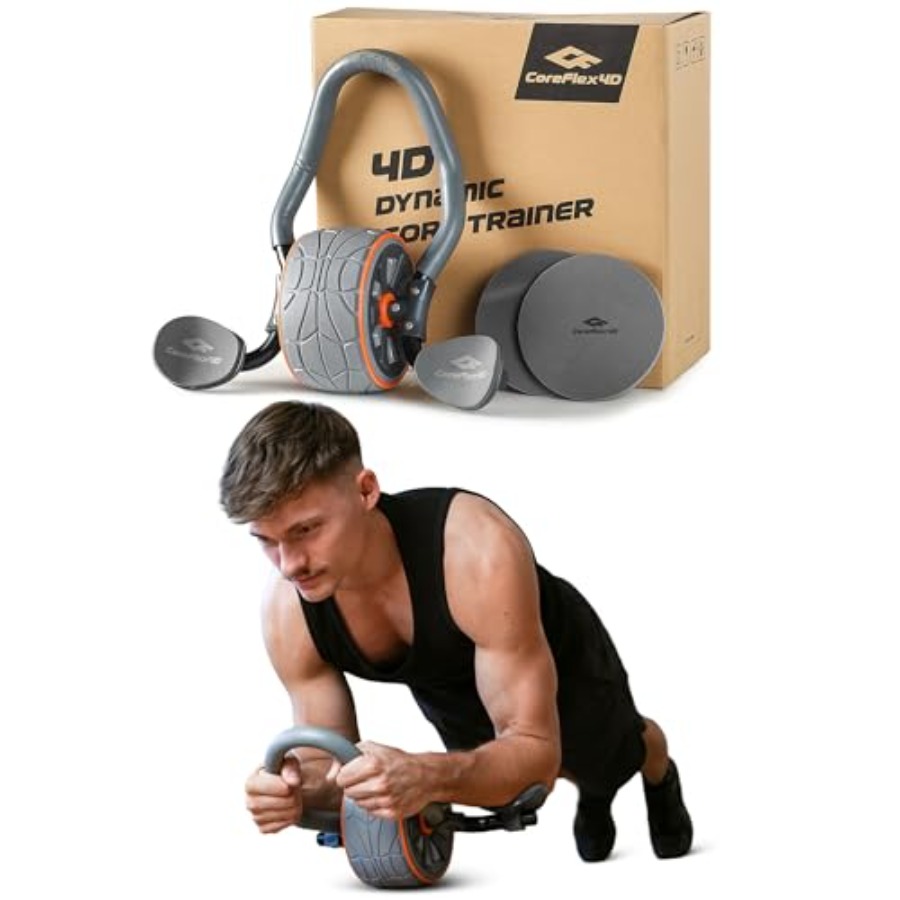 Home Gym Equipment - CoreFlex4D Ab Roller Wheel with Elbow