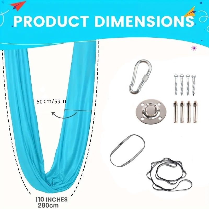 1.5*2.8m Elastic Swing Hammock - Yoga Trapeze Swing のレビューと価格