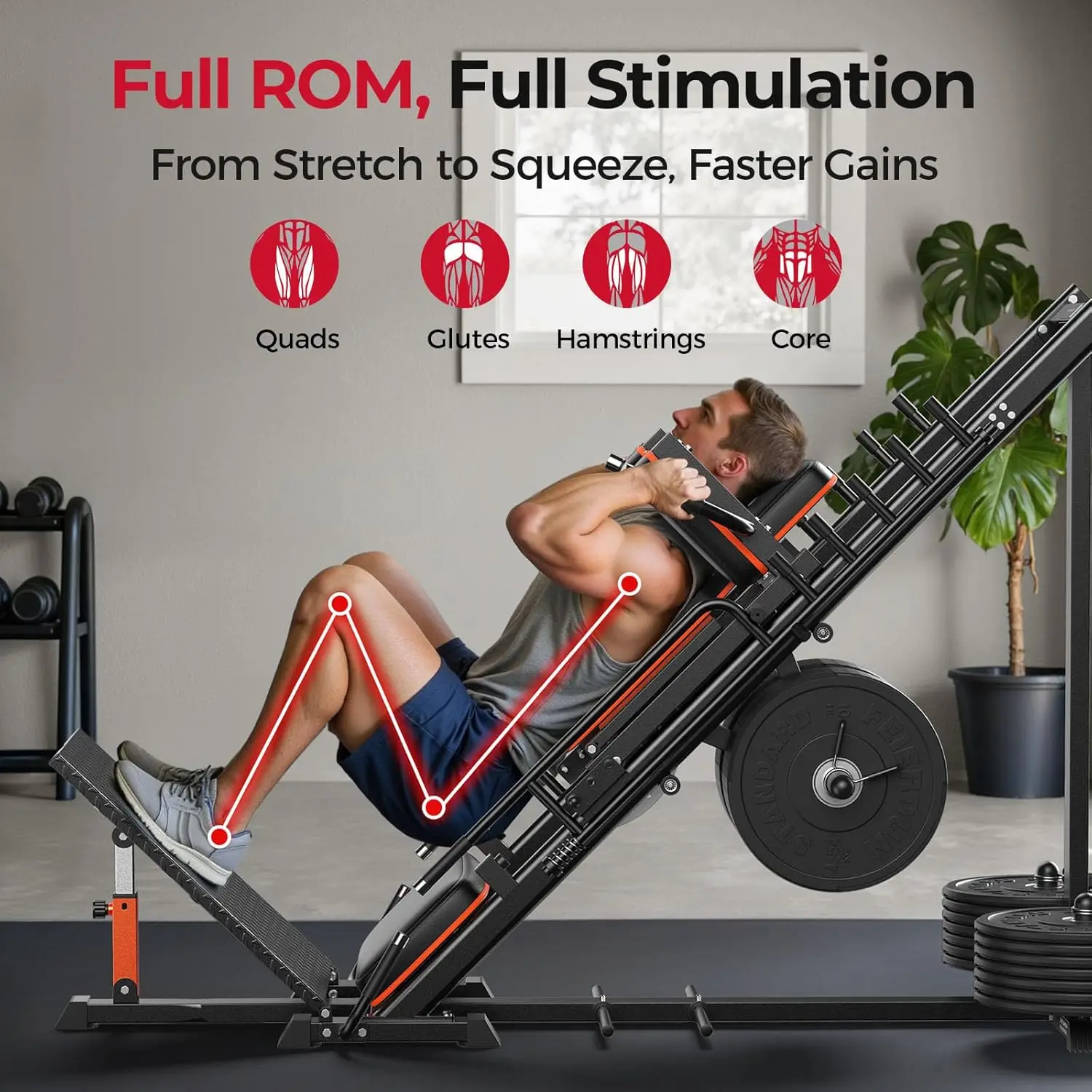 3‑in‑1 Leg Press Hack Squat Ma - Home Gym With Leg Press のレビューと価格