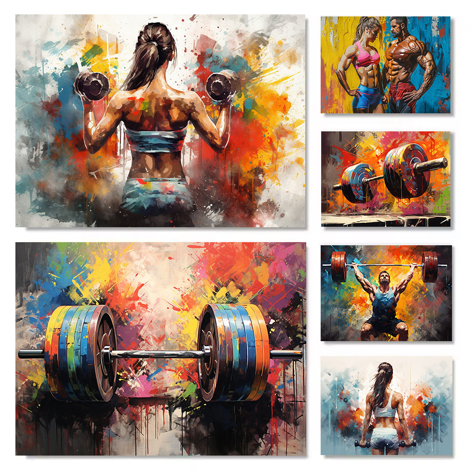 Graffiti Barbell Girl with Dum - Home Gym Dumbbell Workout のレビューと価格
