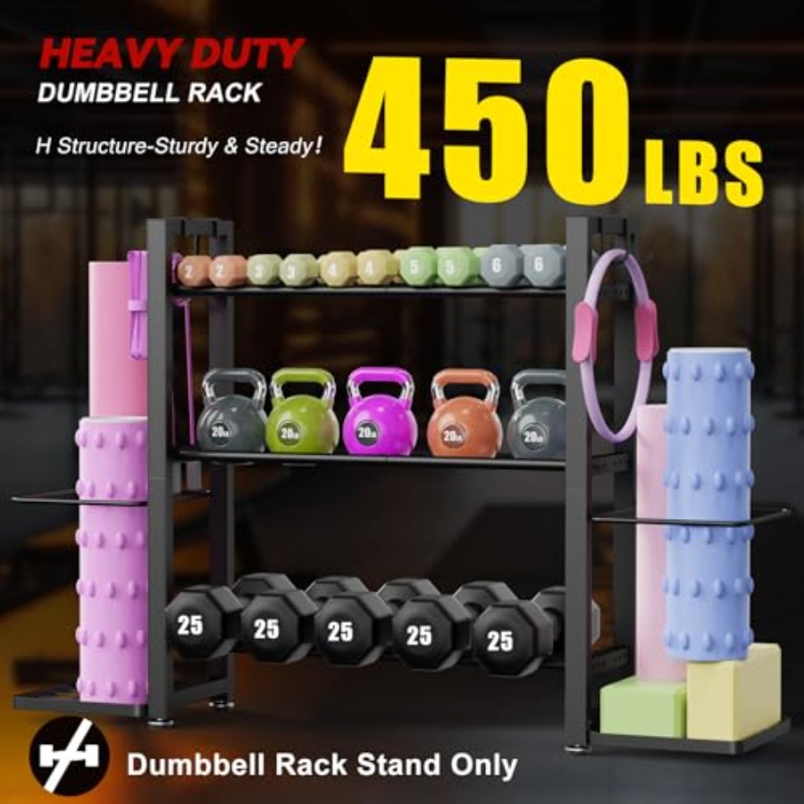 3-Tier Adjustable Dumbbell Rac - Home Gym Dumbbell Workout のレビューと価格