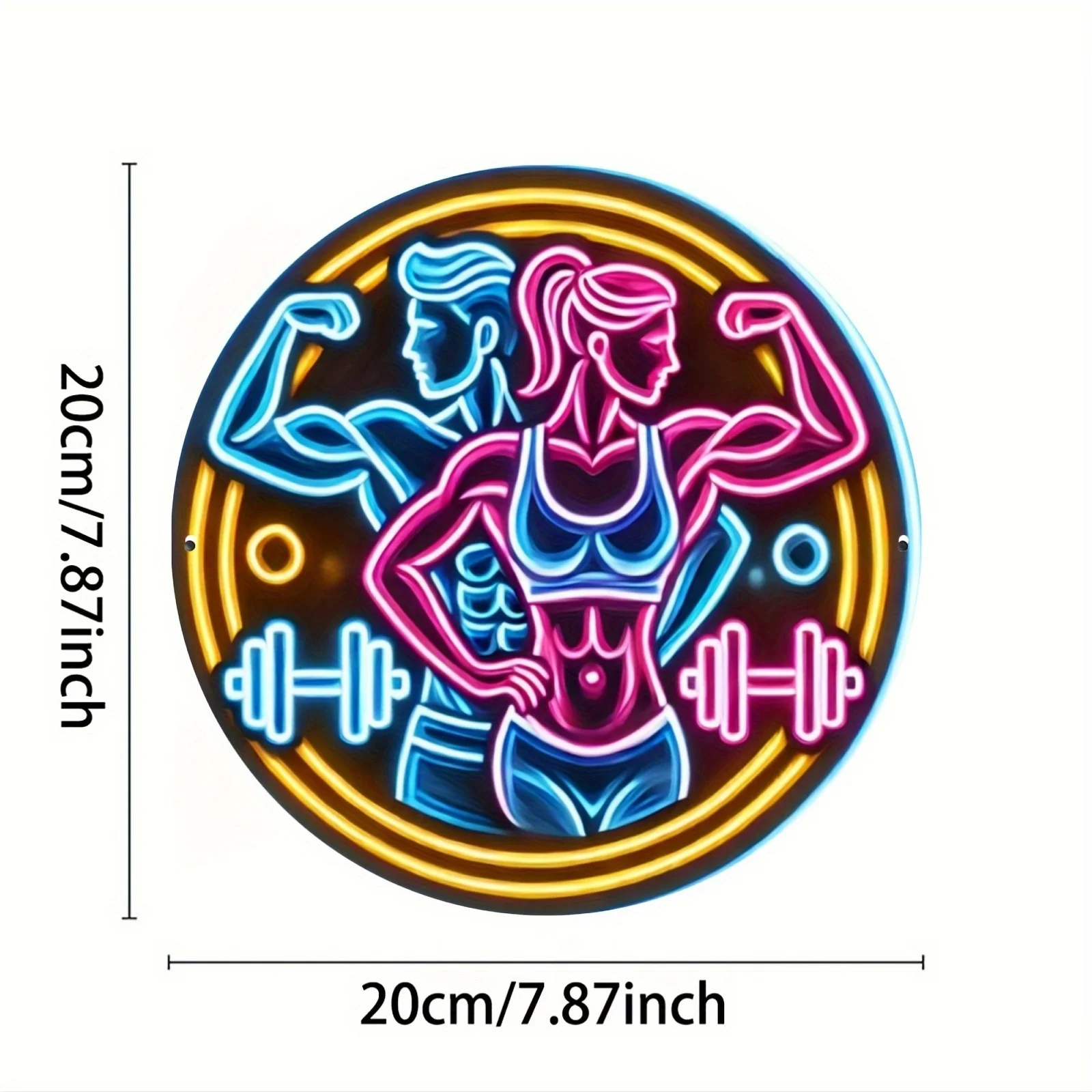 2D Metal Sign Fitness Gym Neon - Home Gym Dumbbell Workout のレビューと価格