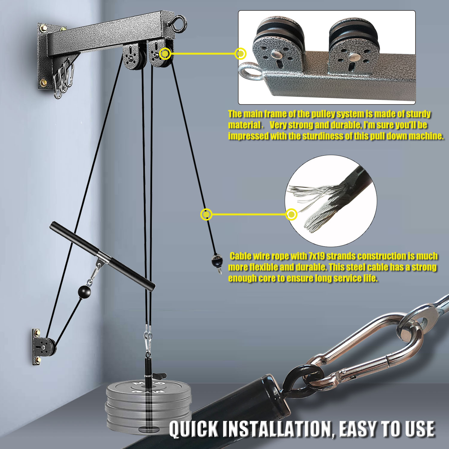 Fitness Wall Mounted Pulley Sy - Cable Pulley System のレビューと価格