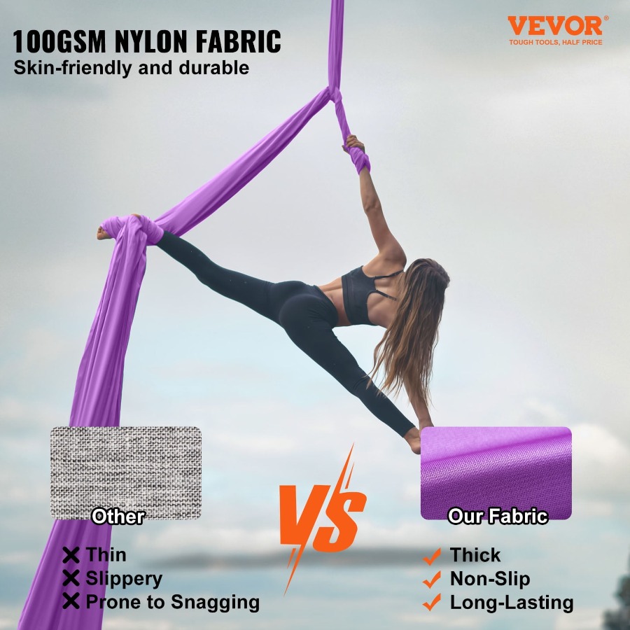 8.7 Yards Aerial Silk Yoga Swi - Yoga Trapeze Swing のレビューと価格