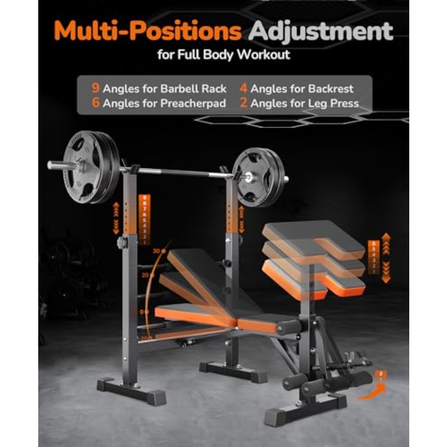 6 in 1 Adjustable Weight Bench - Home Gym With Leg Press のレビューと価格
