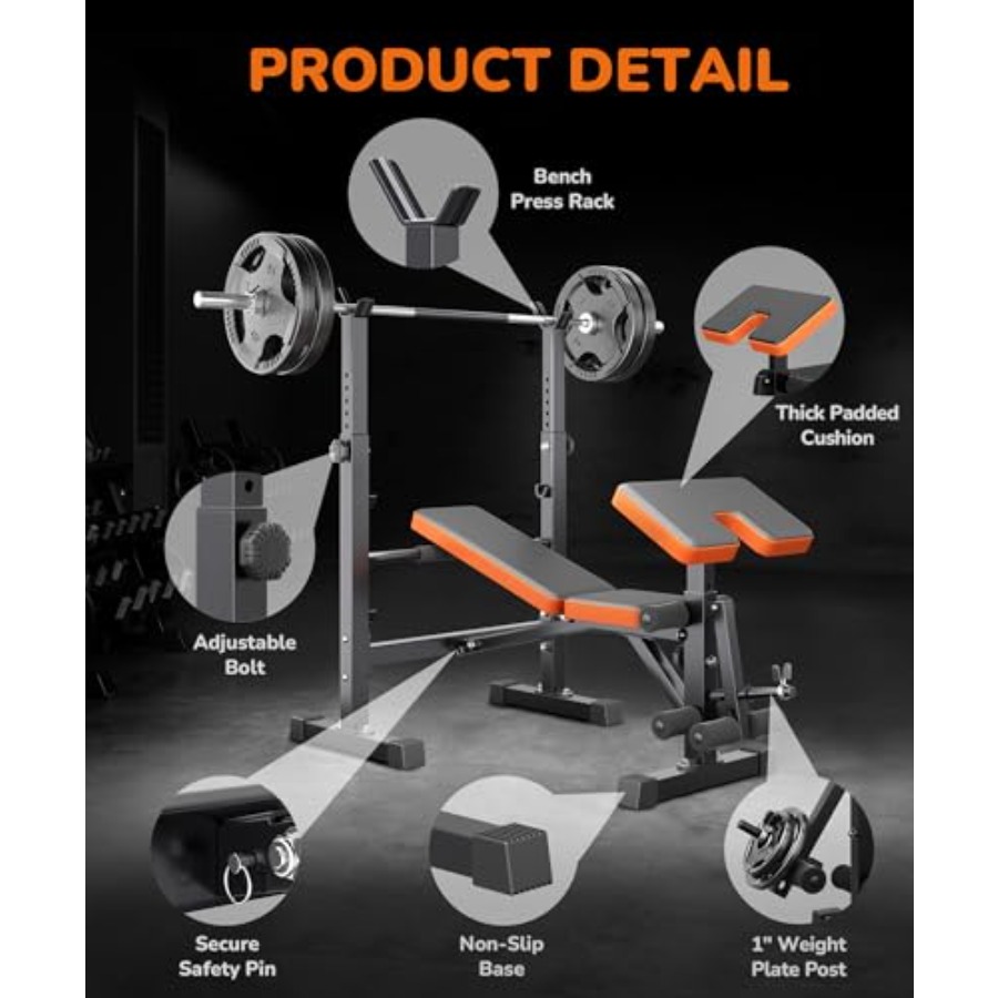 6 in 1 Adjustable Weight Bench - Home Gym With Leg Press のレビューと価格