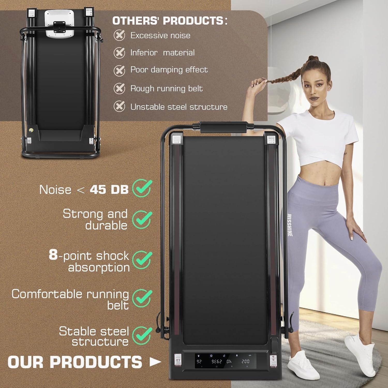 4 in 1 Under Desk Treadmill wi - Home Gym Under $300 のレビューと価格