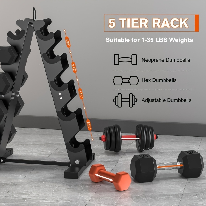 Five-Tier Dumbbell Rack Stand  - Home Gym Dumbbell Workout のレビューと価格
